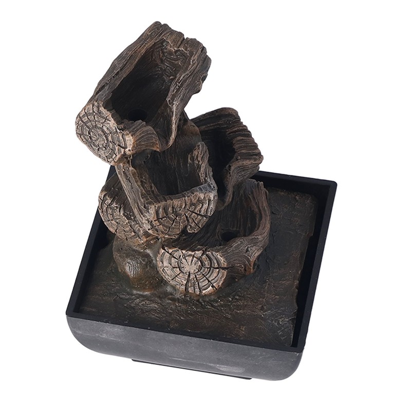 Tabletop Water Fountain Resin with Cascading Rock Waterfall and LED