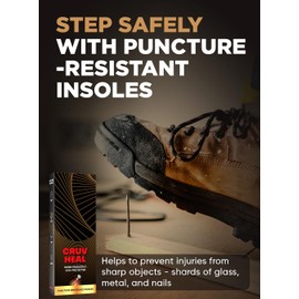 Puncture Resistant Work Insole - Nail Proof - Steel Toe Inserts - Work Boot Insoles for Men and Women - Insoles Standing All Day - Flat Feet (XS, Yellow)