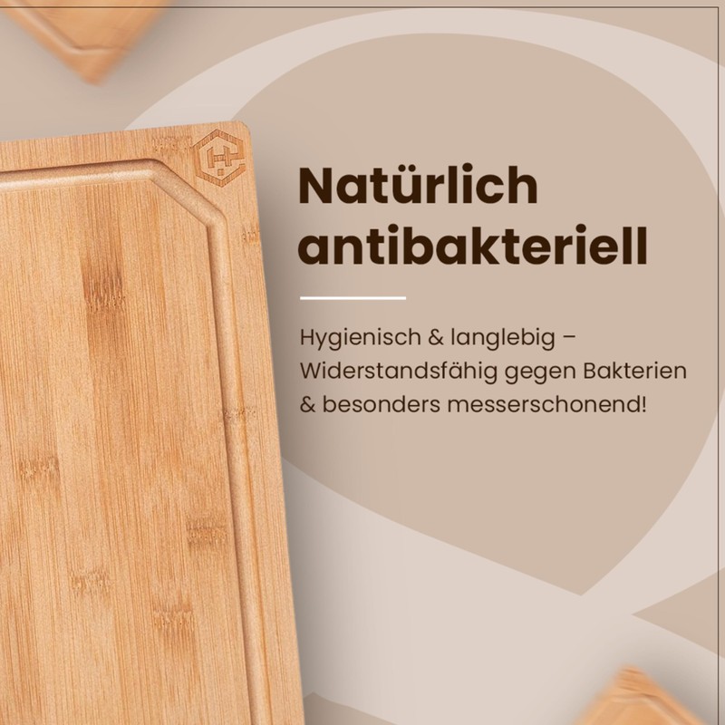GRANA HOME CHOPPY Robust Bamboo Chopping Board with Juice Groove