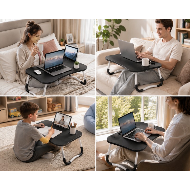 Portable Folding Laptop Desk Bed Tray Table with Foldable Legs