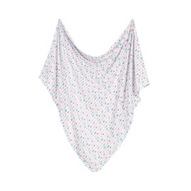 Lars & Lola Cotton Swaddle Blanket, Connected Hearts, Soft Baby Blanket, Unisex, One Size, 31.5 x 31.5 inches, Multicolor, Breathable, Machine Washable