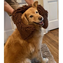 Enthusiast Gear Dog Drying Shammy | Ultra Absorbent Microfiber Chenille Quick Drying Pet Towel – Dual Hand Pockets for Better Grip When Drying Dogs Legs and Underbelly – Washable