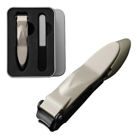 Arena Leo Nail Clippers, Nail File, Storage Case, Portable, Nail Clippers Set, Shatterproof, Includes File (Champagne Gold, Small Length 3.0 inches (7.7 cm))