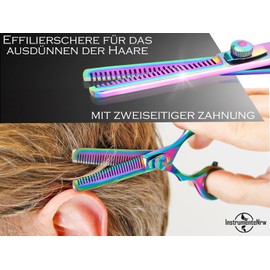 Thinning Scissors for Hair, Titanium, Double Sided, Serrated, 5.5 Inch / 15 cm