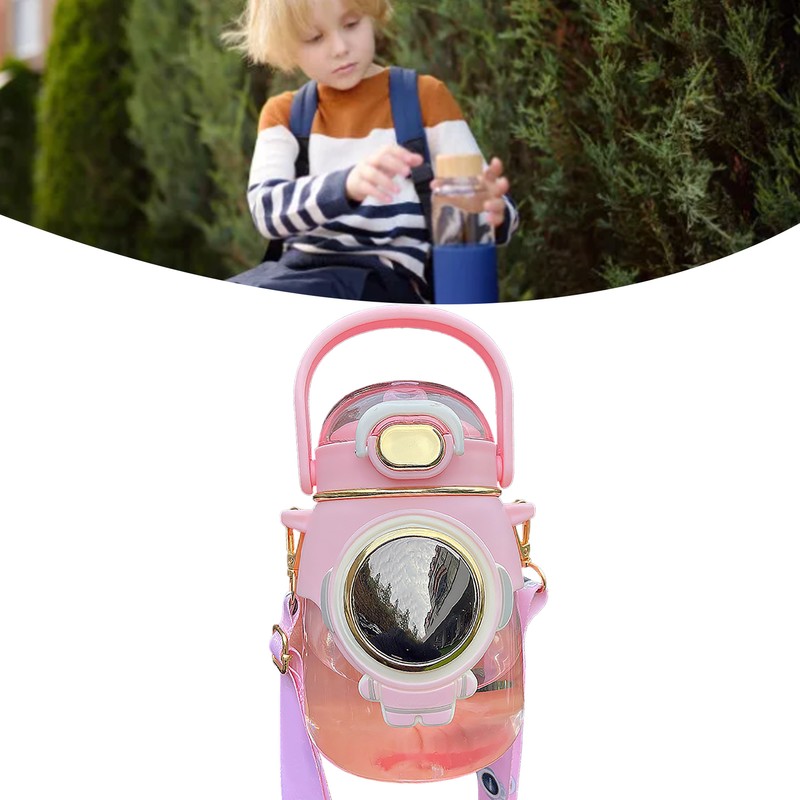 Kids Straw Water Bottle Creative Cute Large Capacity Girls Portable