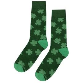 SockFly Four Leaf Clover Dress Socks Funny Novelty Crazy Fun Design Men Size 8-12 Cotton Casual Crew Colorful Funky Fancy Socks Gift for Men