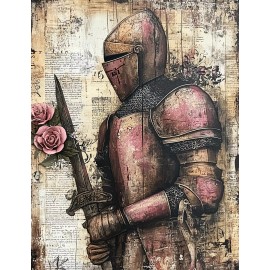 Handmade 4x6" Medieval Knights 3 Card Set NOTECARD Junk Journal Art Card Topper Scrapbook