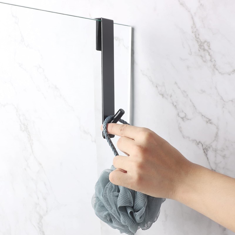 Simtive Extended Shower Door Hooks (10-Inch), Over Door Hooks for