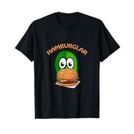Burglar Want a Hamburglar Funny Cartoon Pun T-Shirt T-Shirt