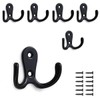 PAIDASHU 6-Pack Double Coat Hooks, Metal Hooks, Wall-Mounted Coat Hooks