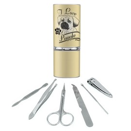 I Love My Puggle Stainless Steel Manicure Pedicure Grooming Beauty Care Travel Kit