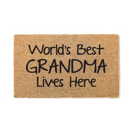 Grandmother's House Door Mat, Gift for Grandma, Coir, Closing Gift, Welcome Mat, Nana Gift, for Nana, Housewarming, World's Best Grandma Lives Here, Gigi, Door Nanny, House Warming 1378