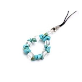 [Happiness Stone] Smartphone Strap, Turquoise, Crystal, Turquoise Stone, Natural Stone, Amulet, Power Stone, Travel Amulet, Trouble Avoidance, Crisis Avoidance, Key Chain, Netsuke, Charm, Simple,