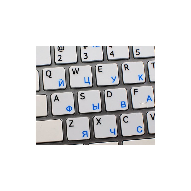 Russian Cyrillic - English Non-Transparent Keyboard Decals Black OR White