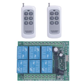 433mhz 12V DC 6 Channel Wireless Remote Control Relay Switch 12V Remote Relay ON Off Transmitter and Receiver Universal Motor Light Door Window Controller (12V 2X Control 433MHz)