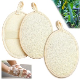 SoeUyd Pack of 3 Loofah Sponge, Loofah Shower Sponge, Loofah Sponge Body, Exfoliating Sponge, Shower Sponge, Reusable, Made of Eco-Friendly and Biodegradable Shower Loofah Sponge, Loofah, Unisex