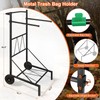 Meyoppm Metal Trash Bag Holder, Adjustable 30-50 Gallon Leaf Bag