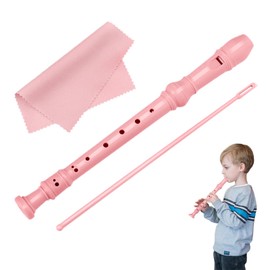 Cute Soprano Flute Made of DO Flute Soprano Flute Made of ABS Flute Children with 8 Holes with Cleaning Tool Flute for Beginners, German Fingering Gifts for Children, Adults, Beginners, Pink
