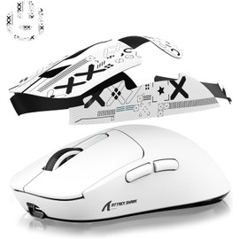 Mouse Anti Slip Grip Tape, Pre-Cut Universal Griptape for Superlight Wireless Gaming Mouse Skins, Sweat Resistant, Elastics Refined Side Grips, Easy to Apply, Ultra-thin 0.5mm (0.02in) - White