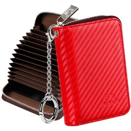 FurArt Credit Card Wallet, Zipper Card Cases Holder for Men Women, RFID Blocking, Keychain Wallet, Compact Size