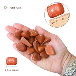 BellaMira Goldstone Tumblestone Healing Crystal, Single Polished Stone, Healing Crystal for Vitality, Drive, Ambition, Energy, Courage, Positive Attitude, Inspiration, Remove Negative Energies