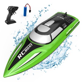 tech rc Remote Control Boat, RC Boat for Pool and Sea with 2.4 GHz Remote Control, Never Center Speed Boat 12 km/h, Pool Toy Boat Remote Control for Children from 8 Years