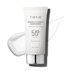 TIRTIR - Protector solar Hydro UV Shield | FPS 50+, protección UVA/UVB, ligero, sin manchas blancas, no graso, protector solar coreano, 1,69 onzas líq