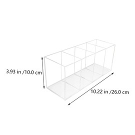 Alipis Acrylic Pen Holder Storage Box Office Desk Organizer Brush Pot Pencil Cup Stationery Storage Case