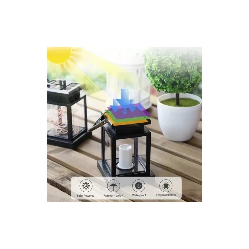 Quality Lampara Solar Candelabro Colgante Jardín 2 Pzs