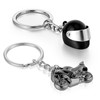 AOZUO Pack of 2 Motorcycle Helmet Key Chain, Motorcyclist Gift