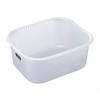 Inomata-k Feeling Square Washtub, 35 cm Width, Pearl White