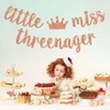 Little Miss Threenager Banner, decoración de cumpleaños de princesa, decoración