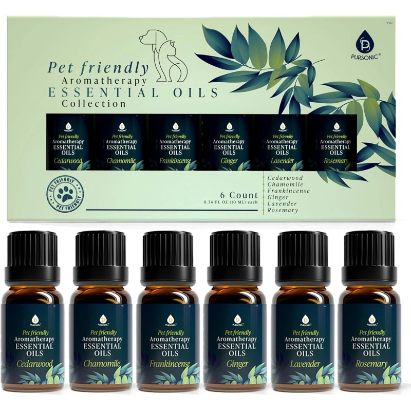 PURSONIC Pet Friendly Aromatherapy Essential Oils Collection, 6-Count