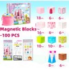 Magnetic Blocks-100PCS Magnetic Blocks Princess Toys,Build Mine Magnet World,STEM Sensory