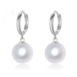 Salanda Pearl Drop Earrings Set, Gold Plated Pearl Dangle Earrings for Women Girls, mm, Silver, No Gemstone