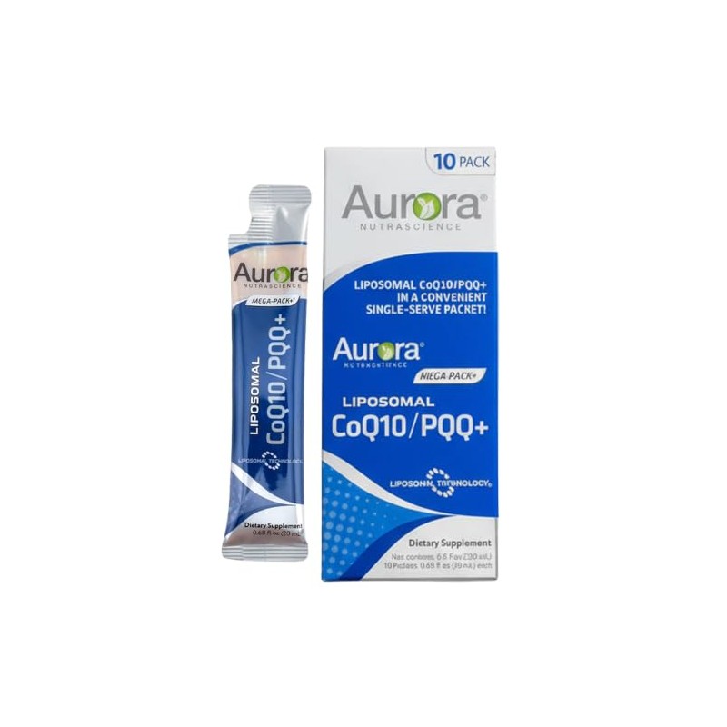 Vida Lifescience Aurora Nutrascience, Mega-Liposomal Coq10/Pqq+ Vitamina C, Sin Gluten,