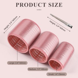 wetore 26 Pcs Ceramic Thermal Hair Rollers Set,Hair Curlers for Blowout Look Long Medium Short Hair,Jumbo Self Grip Hair Rollers with Clips for Women(18 Rollers + 8 Stainless Steel Clips,Pink)