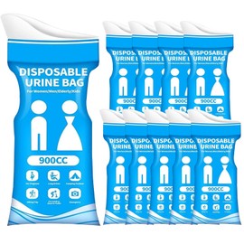 SIDAPU-Y 10PCS 900CC Disposable Urine Bags, Portable Unisex Emergency Pee & Vomit Bags for Car Camping Road Trip, Pregnant Kid Patient(Blue)