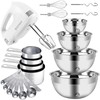 WEPSEN Hand Mixer Electric Mixing Bowls Set, 5 Speeds Handheld