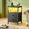 Huuger Night Stand with Charger Station and LED Lights, 2