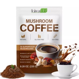 Unbranded Organic Reishi & Lion’s Mane Mushroom Coffee – Immune & Energy Boosting Brew
