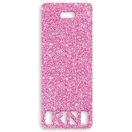 Extended RN Badge Buddy Vertical Cute Registered Nurse Badge Buddy Colorful and Glitter Acrylic RN Card Perfect Size for Extended Nursing ID (Pink Glitter)