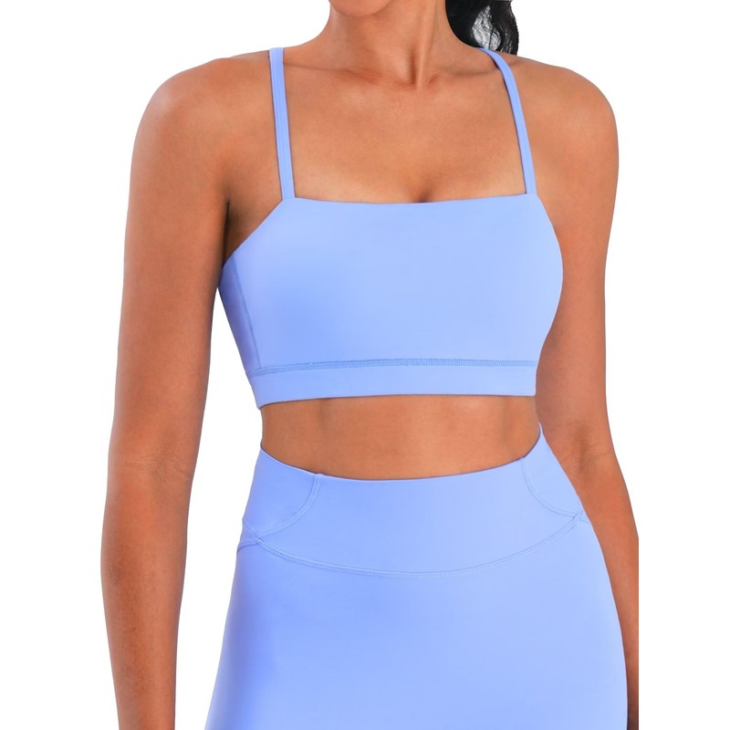 Sunzel Womens Sports Bra Buttery Soft Adjustable Straps Padded Yoga