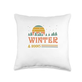 Puristic Winter Nature Designs Cozy Winter Days Reading Books Cozy Tea Snow Winter Season Throw Pillow, 16x16, Multicolor