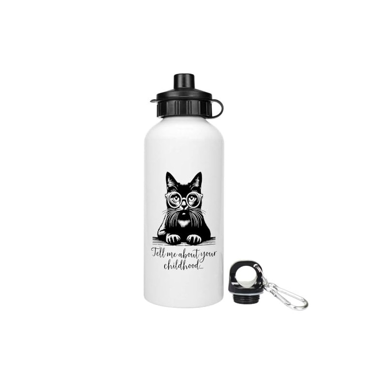 Azeeda 600ml 'Therapist Cat' Reusable Water/Drinks Bottle (WT00084397)