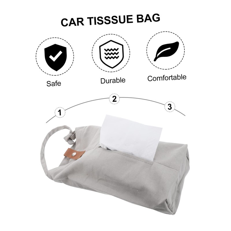 LABRIMP Sturdy Canvas Car Tissue Bag Portable Seat Organizer Wall-Mounted