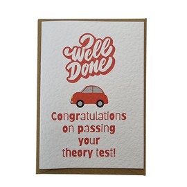 Congratulations On Passing Your Theory Card - Driving Theory Test Card - Made In The UK