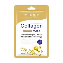 Pouqur Collagen Anti-Aging Mask, Hydrating, Pore Minimizing, Elasticity Improvement, 25g (1 Pack)