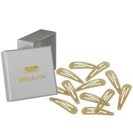 HAARallerliebst More Grip Hair Clips Non-Slip (Pack of 12 | Beige | Approx. 5 cm) for Blonde Hair with Box for Storage (Box Colour: White)