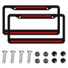 2 Pack Thin Red Line License Plate Frames - Black